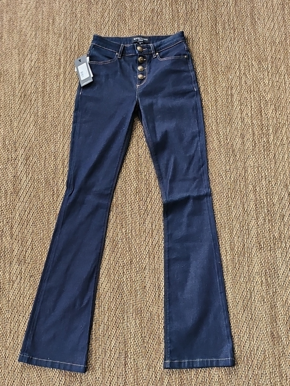 Guess by Marciano Dark Blue High-Rise Flare Jeans